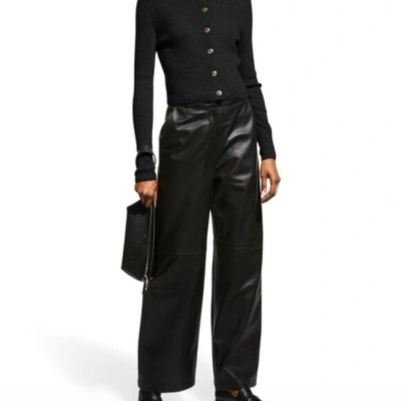 Loulou Studio Contoy Cropped Cardigan in Black - Picture 2 of 4